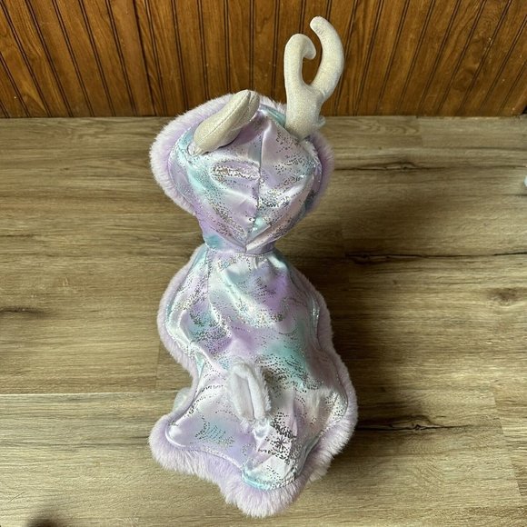 Build A Bear Glisten Reindeer 15" Plush Lavender Fur Cape Medallion Winter - Picture 4 of 7